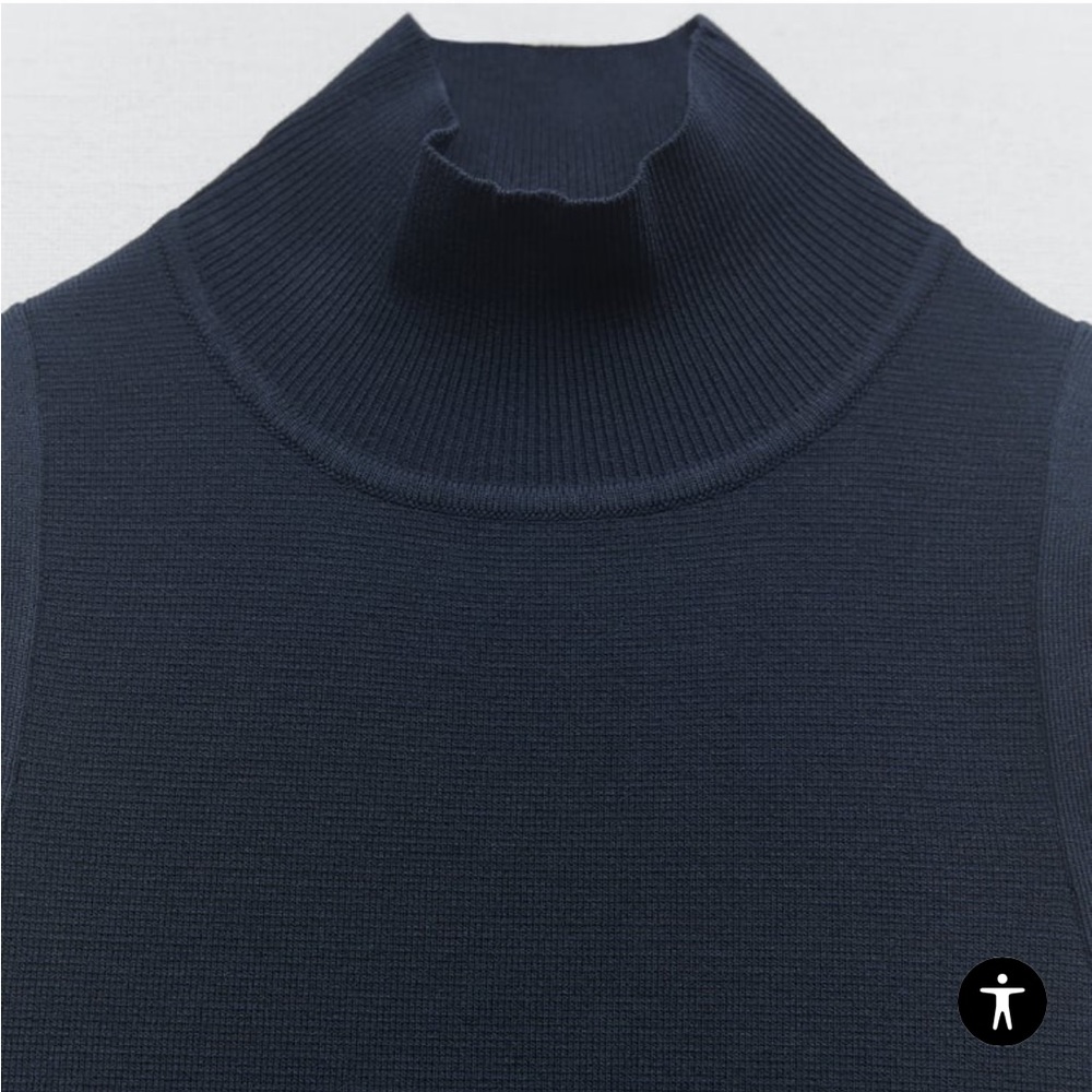 NWT ZARA BASIC MOCK NECK KNIT TOP - Picture 5 of 7